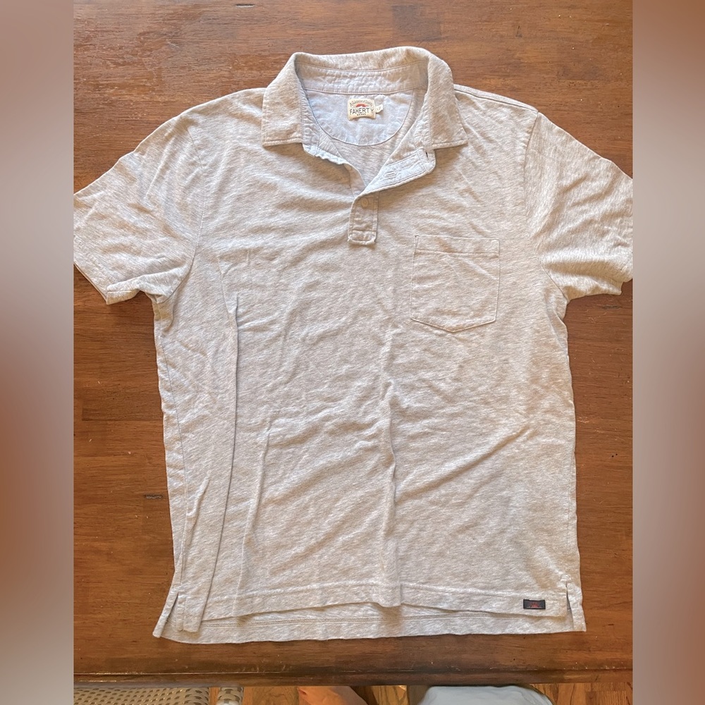 Men’s Faherty Shirt - Size Large - Gray Heather